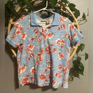 Floral Stretch White Stag Womens Cotton Collar Golf  Tropical Hawaiian Shirt